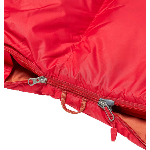 Marmot Lost Coast 40 Degree Down Sleeping Bag in Team Red/Auburn zipper