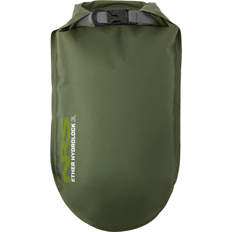 NRS Ether Hydrolock Dry Bag Forest Green 3 Liter Front With Logo