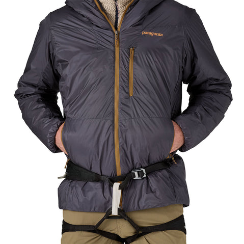 Patagonia Men's DAS Light Hoody in Forge Grey model crop