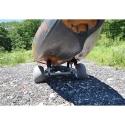 Malone Traverse HD-S Balloon Wheel Kayak/Canoe Cart with kayak loaded front view