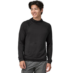Patagonia Men's Capilene Thermal Weight Hoody in Black model facing forward