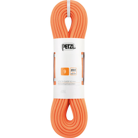 Petzl Volta 9.0 mm Dry Climbing Rope in Orange packed