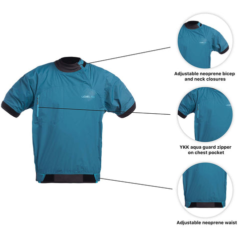 Level Six Huron Short Sleeve Paddling Jacket details