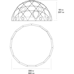 Mountain Hardwear Space Station Dome Basecamp Tent in Alpine Red diagram
