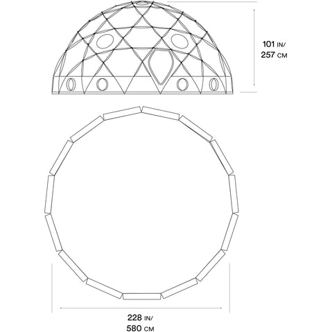 Mountain Hardwear Space Station Dome Basecamp Tent in Alpine Red diagram