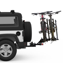 Yakima BackSwing Hitch Rack Swing Adapter with bikes loaded back