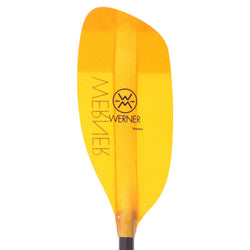 Werner Sherpa Fiberglass Bent Shaft Whitewater Kayak Paddle in Amber blade
