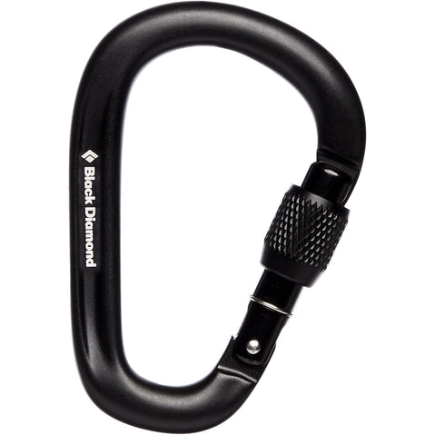 Black Diamond PearLock Screwgate Carabiner in Black front