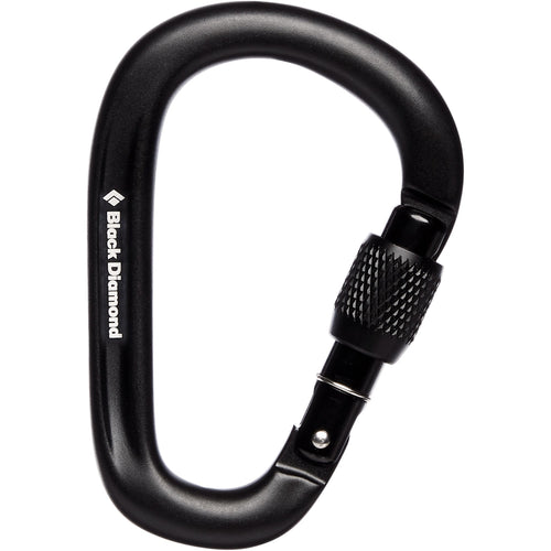 Black Diamond PearLock Screwgate Carabiner in Black front