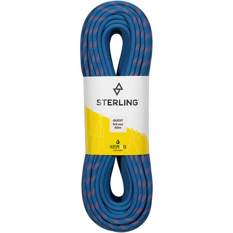 Sterling Quest 9.6mm BiColor XEROS Dry Climbing Rope in Blue front