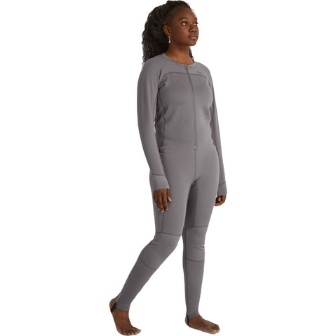 NRS Women's Lightweight Union Suit in Smoke model front