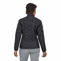 Patagonia Women's Micro Puff Jacket in Black model back view