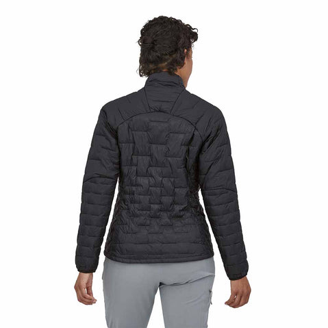 Patagonia Women's Micro Puff Jacket in Black model back view