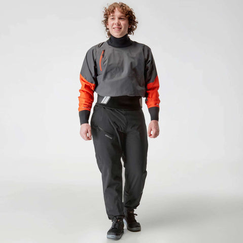 NRS Men's Stratos Semi-Dry Paddling Jacket graphite model front