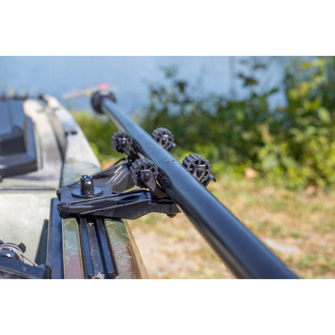 YakAttack DoubleHeader with Dual RotoGrip Paddle Holder installed on kayak