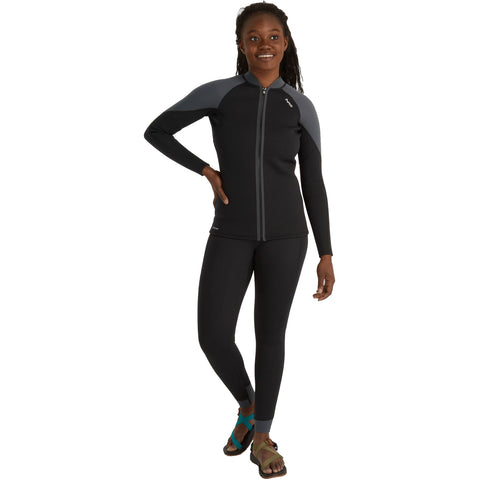 NRS Women's Ignitor Wetsuit Jacket in Black model front
