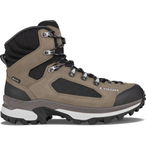Lowa Men's Corvara GTX Mid Backpacking Boots in Dune/Grey side view