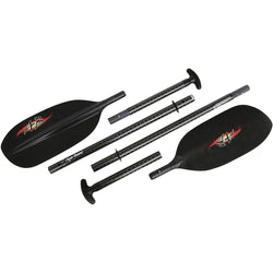 Aqua-Bound Shred Apart Carbon 4-Piece Packraft Paddle in Black pieces