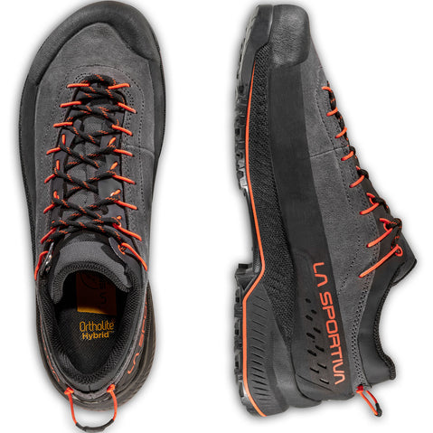 La Sportiva Men's TX4 Evo Approach Shoes in Carbon/Cherry Tomato top