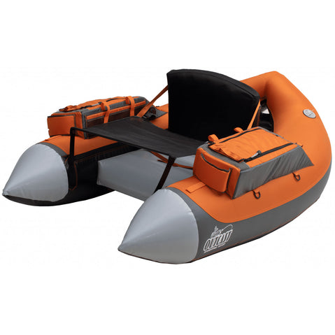 Outcast Super Fat Cat Float Tube in Orange/Sage angle
