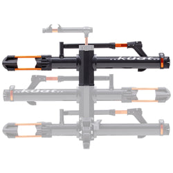 Kuat NV 2.0 1 Bike Add-On Hitch Rack in Gray Metallic/Orange Anodize trays raised (grayed out)