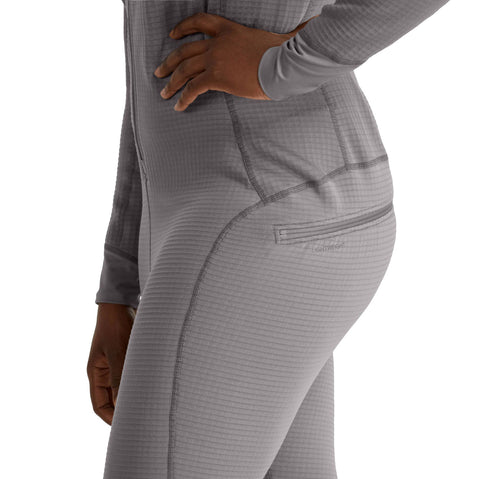 NRS Women's Lightweight Union Suit in Smoke model detail