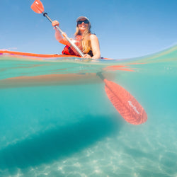 Aqua Bound Manta Ray Hybrid Posi-Lok 4-Piece Kayak Paddle used with kayak