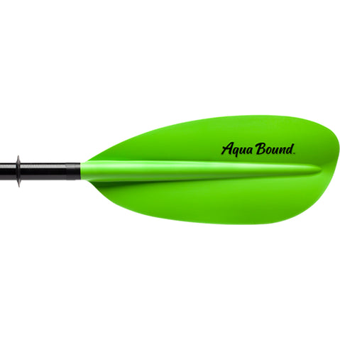 Aqua-Bound Manta Ray Fiberglass 4-Piece Kayak Paddle in Electric Green right back blade