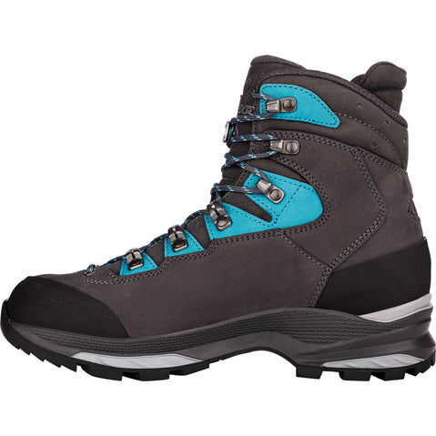 Lowa Women's Mauria EVO GTX Trekking Boots in Anthracite/Turquoise left side