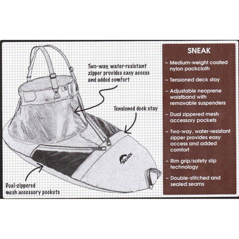 Seals Sprayskirts Sneak Zippered Kayak Spray Skirt diagram