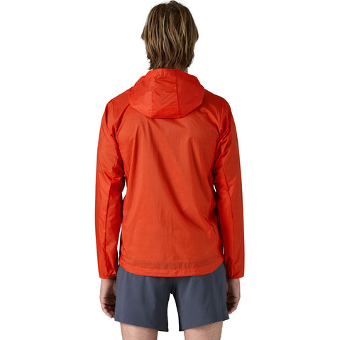 Patagonia Men's Houdini Jacket in Pollinator Orange model back