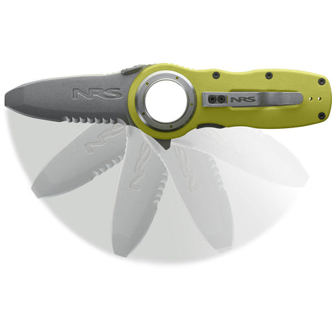 NRS Pilot Access Folding Knife in Safety Yellow open action