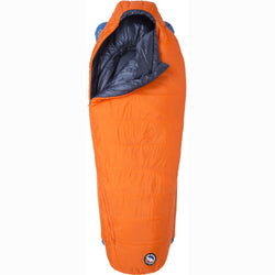 Big Agnes Lost Dog 15 Degree Synthetic Sleeping Bag in Orange/Navy top view partially open
