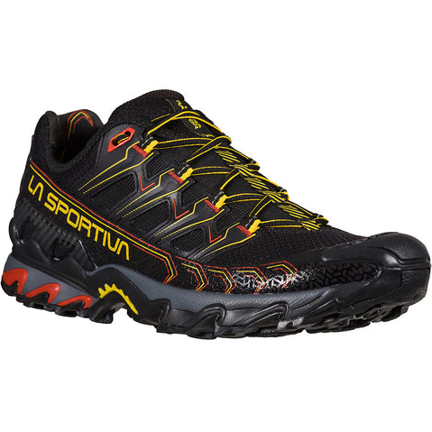 La Sportiva Men's Ultra Raptor II Hiking Boots in Black/Yellow angle