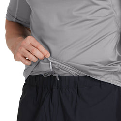 NRS Men's Rashguard Short Sleeve Shirt in Titanium model detail