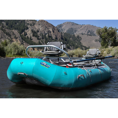 Outcast Sporting Gear PAC 136DD Self-Bailing Raft in Teal angle