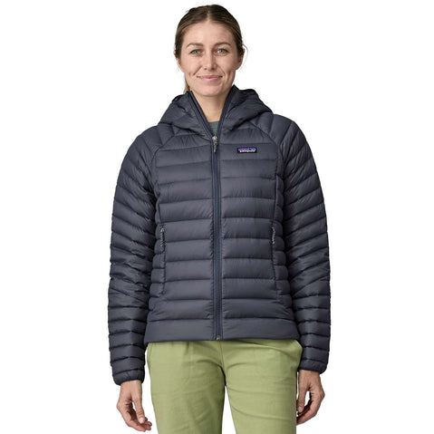 Patagonia Women's Down Sweater Hoody smolder blue model front