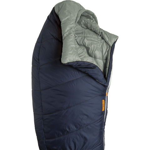 Big Agnes Sidewinder Camp 20 Degree Synthetic Sleeping Bag in Indigo/Gray open