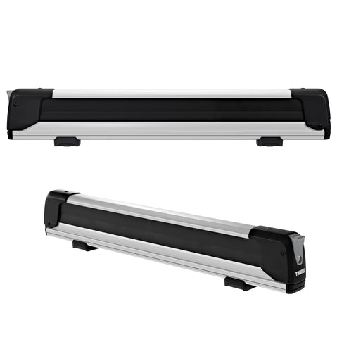 Thule SnowPack Extender Ski/Snowboard Roof Rack in Aluminum front