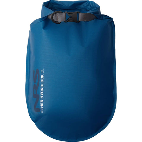 NRS Ether Hydrolock Dry Bag Mykonos Blue 6 Liter Front With Logo