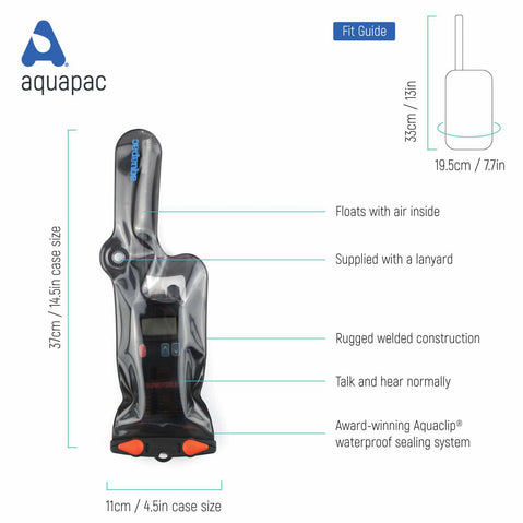 Aquapac VHF Radio Classic Dry Case small size guide