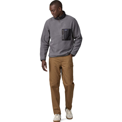 Patagonia Men's Microdini 1/2 Zip Pullover Noble Grey model full length