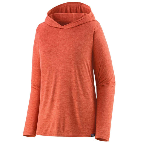 Patagonia Women's Capilene Cool Daily Hoody in Pimento Red/Coho Coral X-Dye