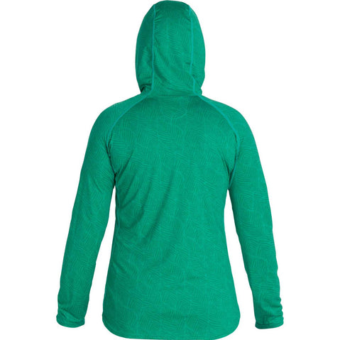NRS Women's Silkweight Hoodie in Jade back