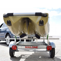 Malone EcoLight 1-Boat Kayak Trailer Package attached with a car