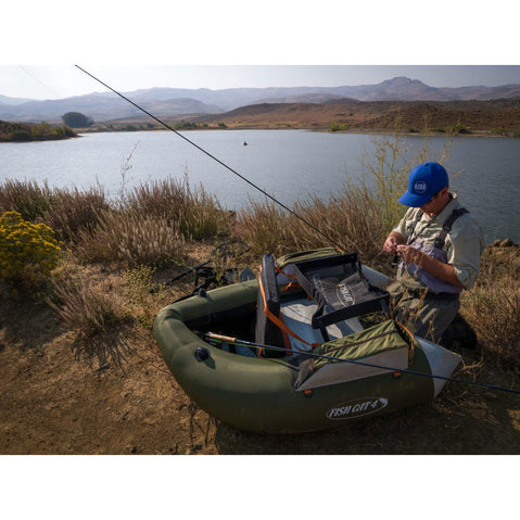 Outcast Fish Cat 4 LCS Float Tube in Gray lifestyle