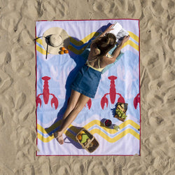 CGear Sandlite Sand-Free Mat in Red Lobster lifestyle 1