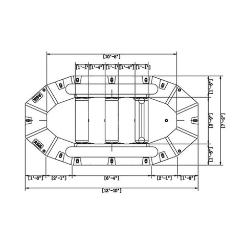 Star Inflatables Select Hurricane 14 Self-Bailing Raft diagram