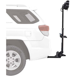 Yakima HangTight 6 Bike Vertical Hitch Rack installed on a car back