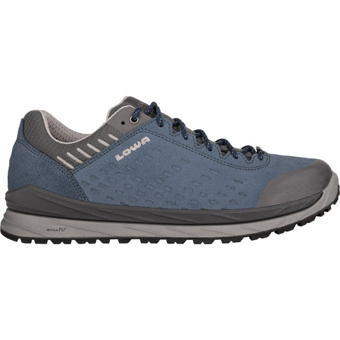 Lowa Men's Malta GTX Lo Hiking Shoes in Blue/Grey right side